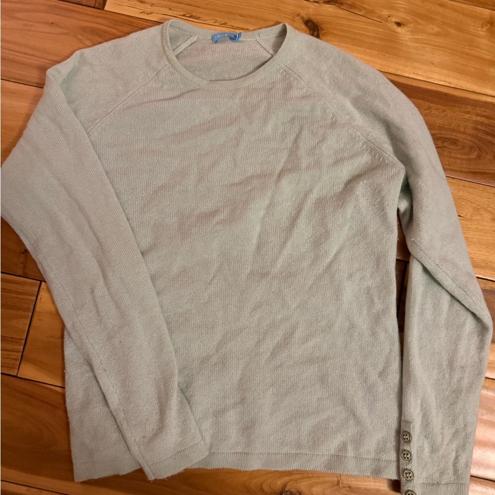 J McLaughlin Jamey Cashmere Light Blue Knit Crewneck Sweater L